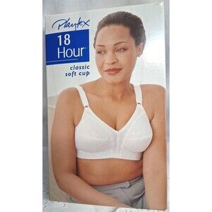 Vintage Playtex 18 Hour Classic Soft Cup Bra, 42B - White Comfort Stretch Lace